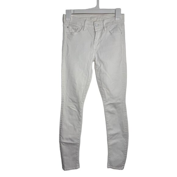 Mother Cream White Denim Jeans The Looker Stayin Alive Skinny Mid Rise Sz 25 GUC - Picture 1 of 15
